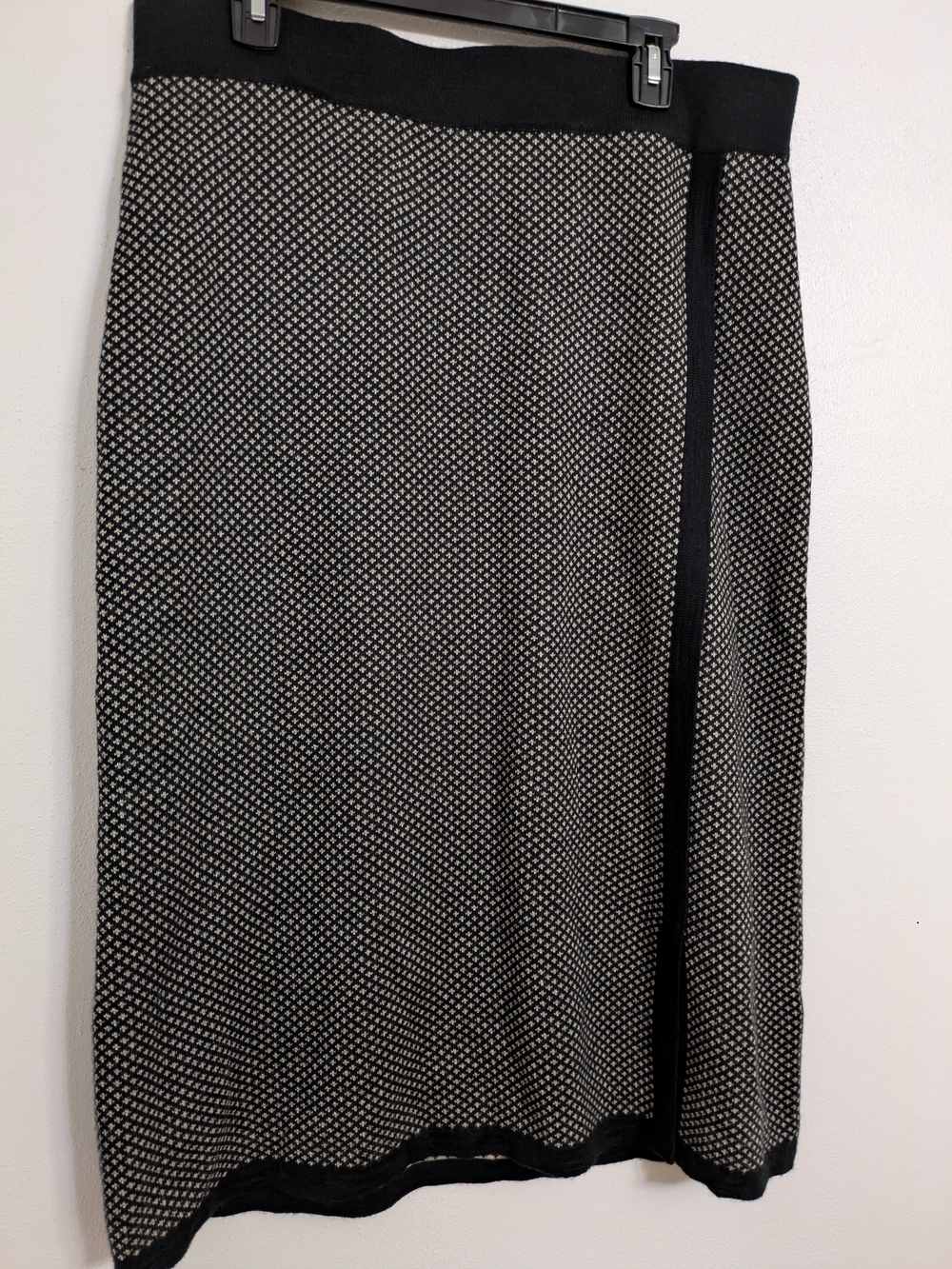 Coldwater Creek Black and White Textured Midi Skirt